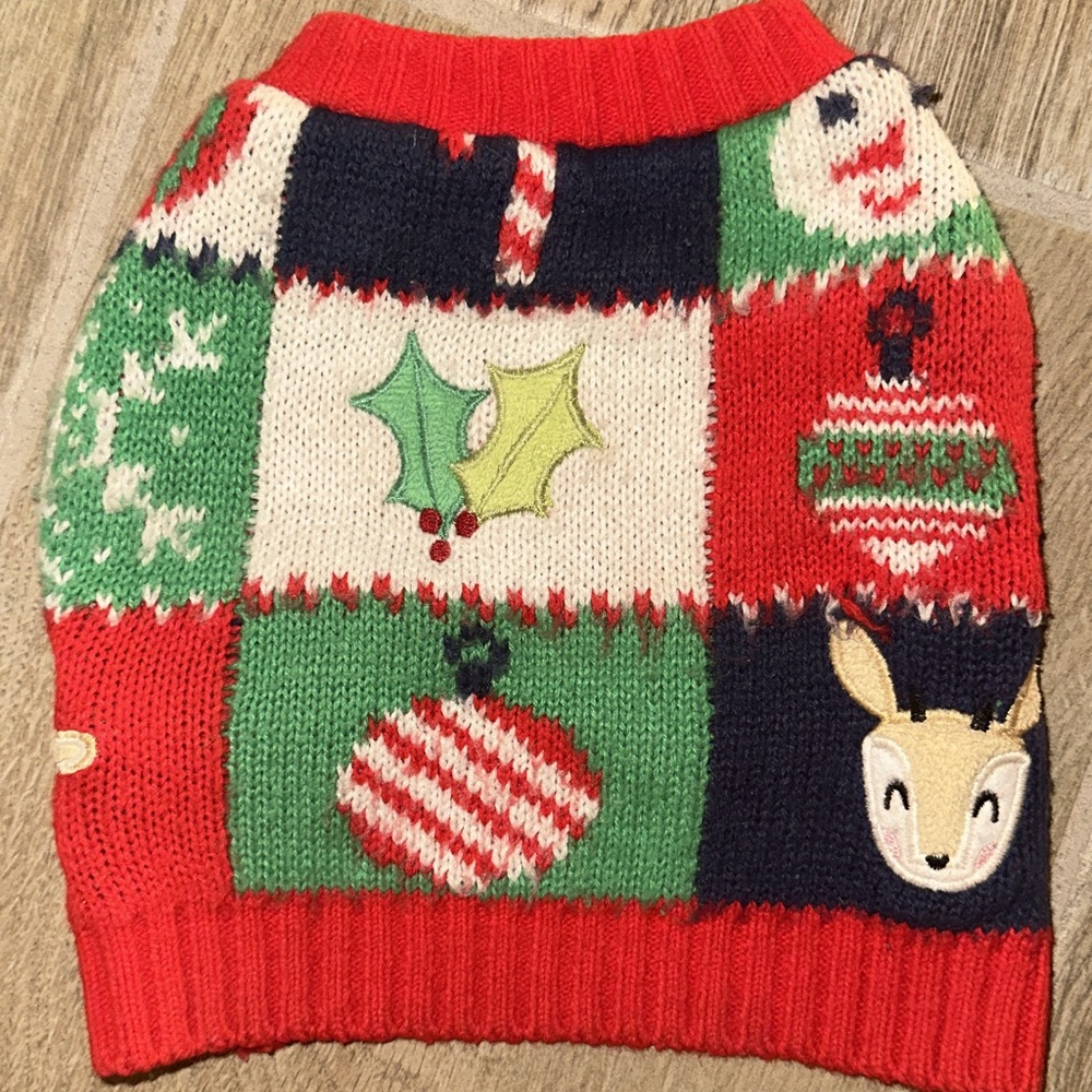 Ugly Christmas Festive Holiday Sweater For Puppy Kitten Dog Cat Animal Pet XS